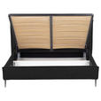 POLSTERBETT 180/200 cm,  in Schwarz, gepolstertes Kopfteil, Lattenrost, Bettkasten,  - Schwarzchrom/Schwarz, KONVENTIONELL, Leder/Holz (180/200cm) - Esposa