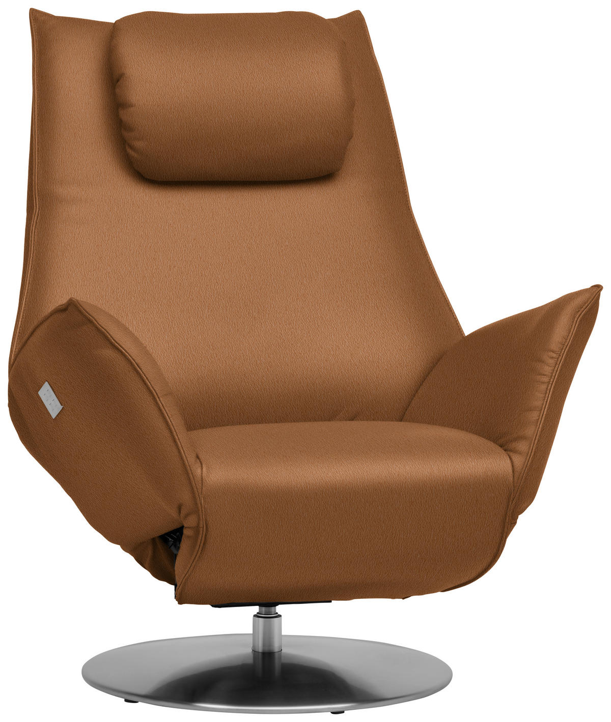 RELAXSESSEL in Leder Cognac  - Edelstahlfarben/Cognac, Design, Leder/Metall (92/79/90cm) - Koinor