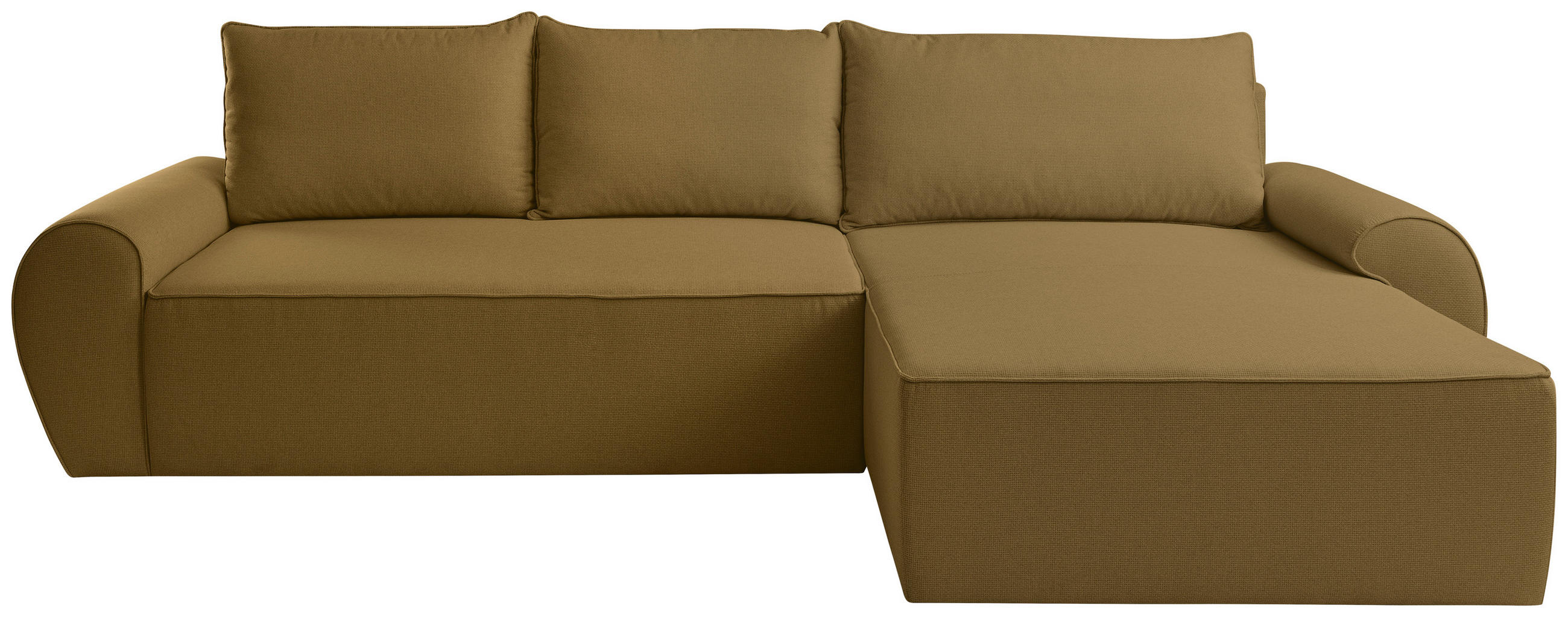 ECKSOFA Senfgelb Flachgewebe  - Senfgelb/Schwarz, KONVENTIONELL, Kunststoff/Textil (292/173cm) - Carryhome