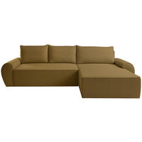 ECKSOFA Senfgelb Flachgewebe  - Senfgelb/Schwarz, KONVENTIONELL, Kunststoff/Textil (292/173cm) - Carryhome