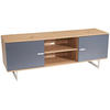 NISKA KOMODA   150/55/40 cm   siva, boje hrasta   - siva/srebrne boje, Design, drvni materijal/metal (150/55/40cm) - Livetastic