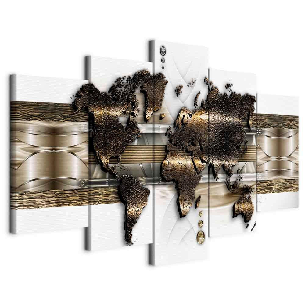 artgeist MALBA NA PLÁTNĚ, abstraktní, mapa světa, 100/50/1.2 cm