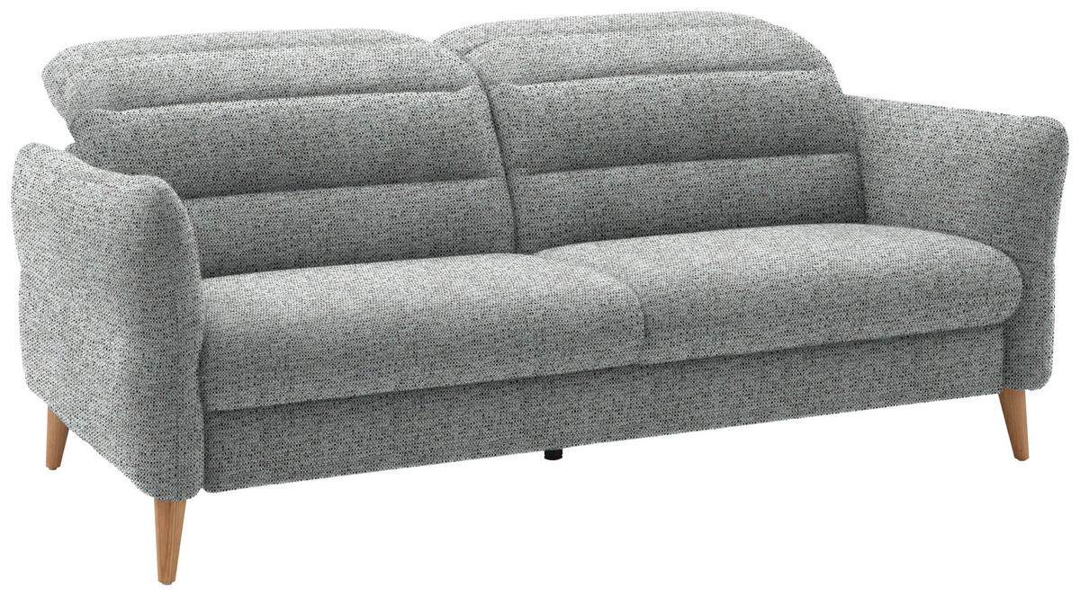2-SITZER-SOFA in Webstoff Pastellblau  - Eiche Bianco/Pastellblau, Design, Holz/Textil (192-220/85-106/98-112cm) - Dieter Knoll