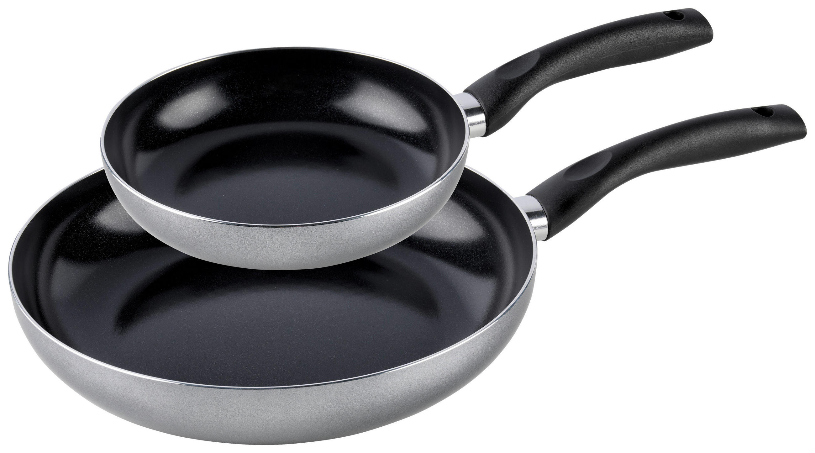 SET PONEV aluminij 2-delni  - srebrne barve/črna, Basics, kovina/umetna masa - Homeware Profession.