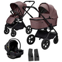 KINDERWAGENSET  GIO FOLD SET AIR  tonka  - Schwarz/Mokka, Basics, Textil/Metall (120/58/92cm) - Moon Edition