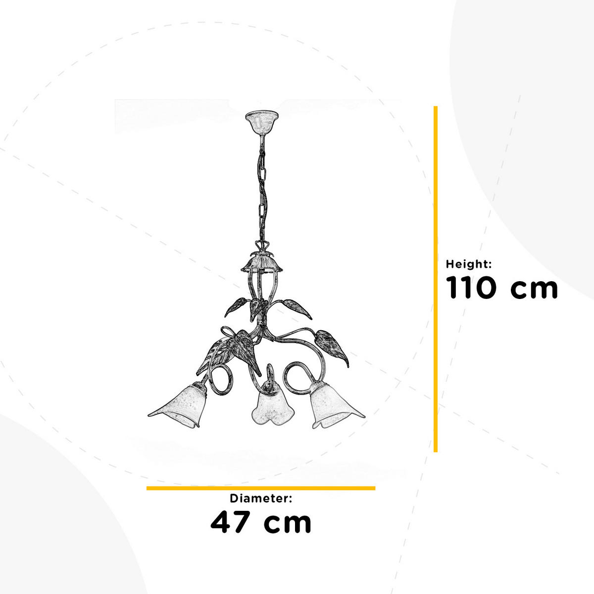 LUSTR, 40/40/110 cm  - bílá/béžová, Natur, kov/sklo (40/40/110cm)