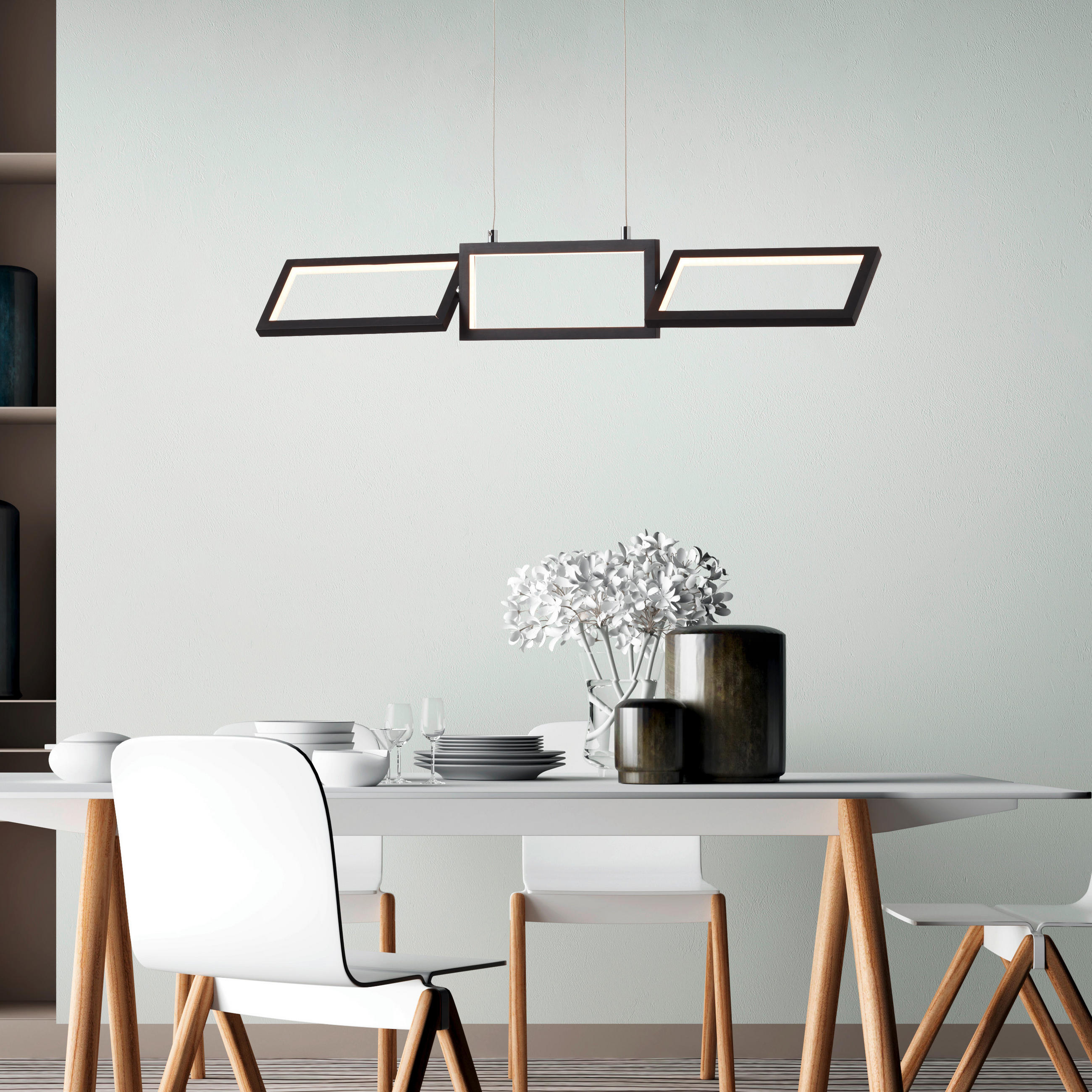 LED-HÄNGELEUCHTE 80,5/12/120 cm    - Schwarz, Design, Kunststoff/Metall (80,5/12/120cm) - Brilliant