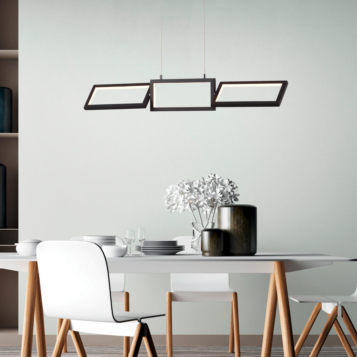 LED-HÄNGELEUCHTE 80,5/12/120 cm    - Schwarz, Design, Kunststoff/Metall (80,5/12/120cm) - Brilliant