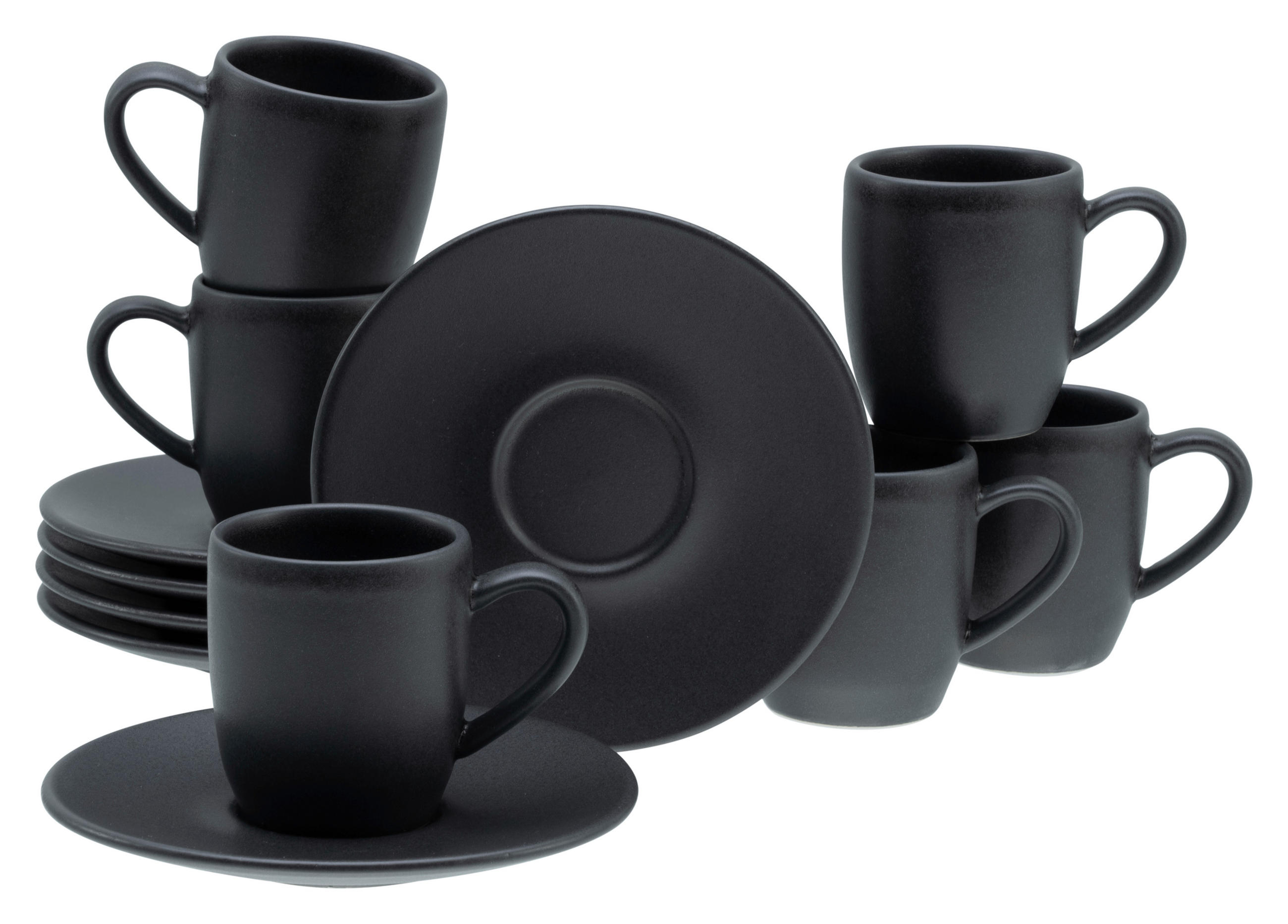 TASSENSET Soft Touch Black 12-teilig - Basics, Keramik (18/14/23cm) - Creatable