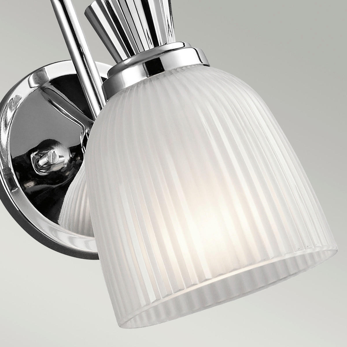 BADEZIMMER-WANDLEUCHTE - Chromfarben, Design, Glas/Metall (12.7/24.1/17.2cm) - Elstead Lighting