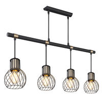 HÄNGLAMPA 87/12/120 cm  - svart/guldfärgad, Trend, metall/textil (87/12/120cm) - Globo