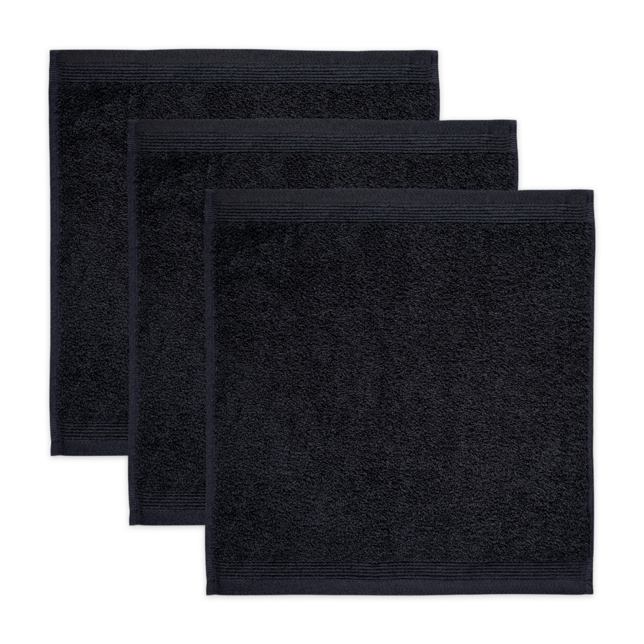 FROTTIERSET Superwuschel Schwarz 3-teilig  - Schwarz, Basics, Textil (30/30cm) - Moeve