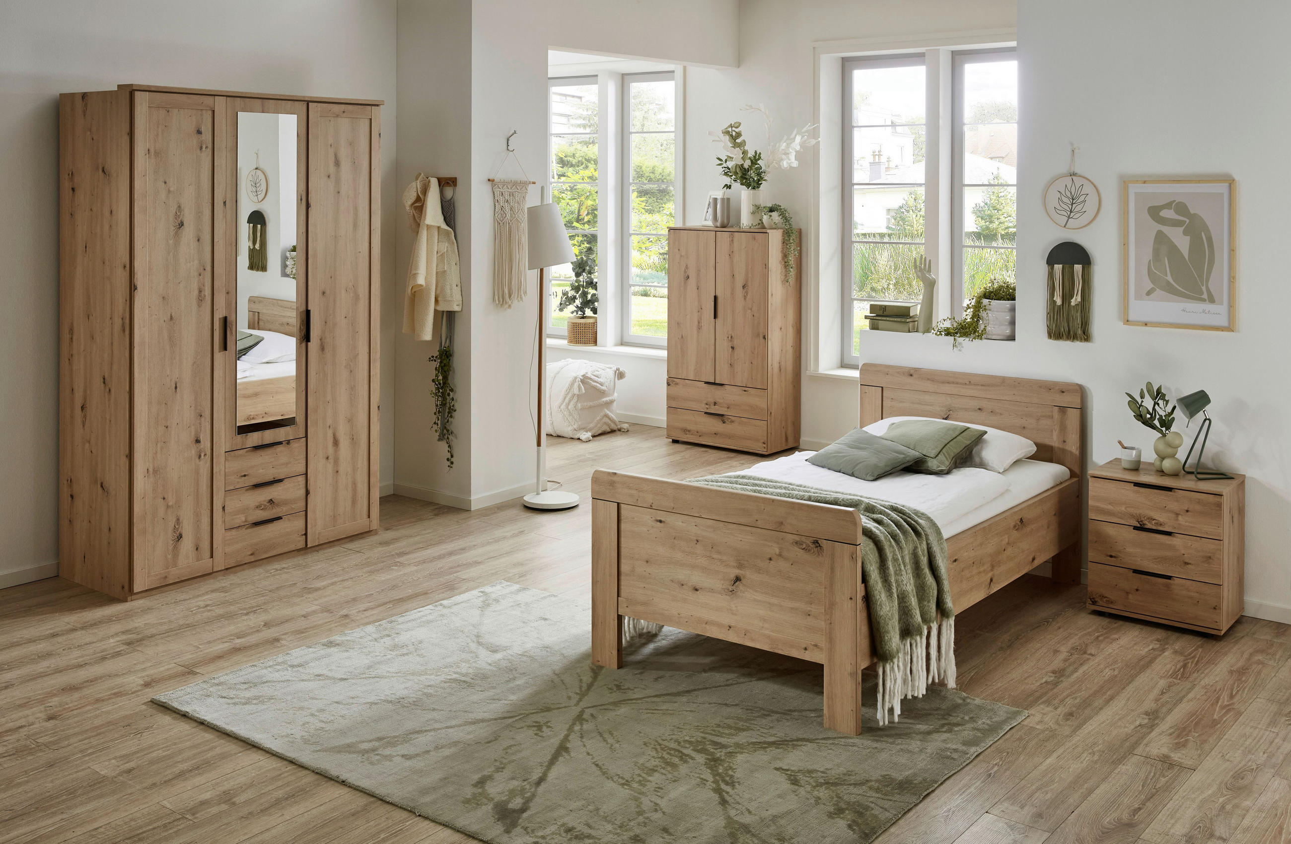 BETT 90/200 cm in Eiche Artisan - Eiche Artisan, Konventionell, Holzwerkstoff (90/200cm) - MID.YOU
