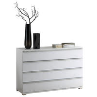 KOMODA, biela, 120/80/40 cm - biela/chrómová, Design, kompozitné drevo/plast (120/80/40cm) - Cantus