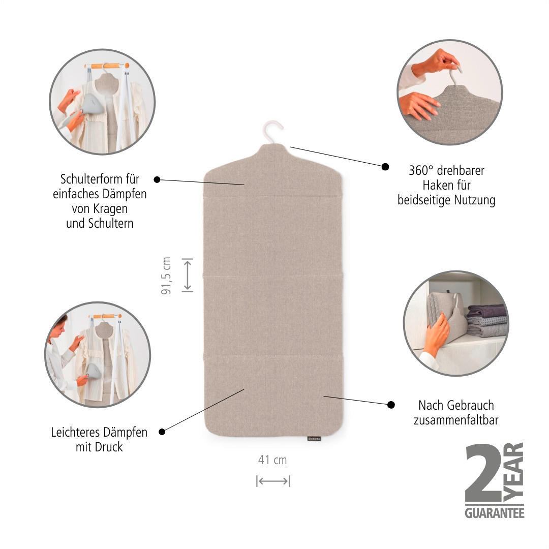 Thumbnail - Brabantia Tür-Dampfdecke, Grau, Metall, Kunststoff, Textil, 40.4x93x1.2 cm, Haushaltsreinigung, Wäschepflege, Bügelbrett...