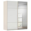 SCHWEBETÜRENSCHRANK 181/223/68 cm 2-türig Champagner, Weiß  - Champagner/Weiß, KONVENTIONELL, Glas/Holzwerkstoff (181/223/68cm) - Novel