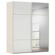 SCHWEBETÜRENSCHRANK 201/223/68 cm 2-türig Weiß, Champagner  - Champagner/Weiß, KONVENTIONELL, Glas/Holzwerkstoff (201/223/68cm) - Novel