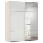 SCHWEBETÜRENSCHRANK 201/223/68 cm 2-türig Weiß, Champagner  - Champagner/Weiß, KONVENTIONELL, Glas/Holzwerkstoff (201/223/68cm) - Novel