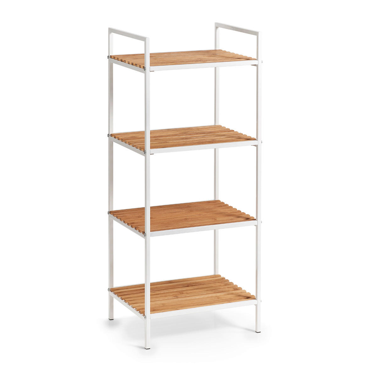 STANDREGAL Bambus Naturfarben, Weiß  - Naturfarben/Weiß, Basics, Holz/Metall (39/33/95cm) - Zeller Present