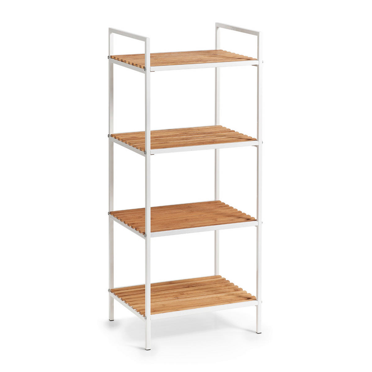STANDREGAL Bambus Naturfarben, Weiß  - Naturfarben/Weiß, Basics, Holz/Metall (39/33/95cm) - Zeller Present