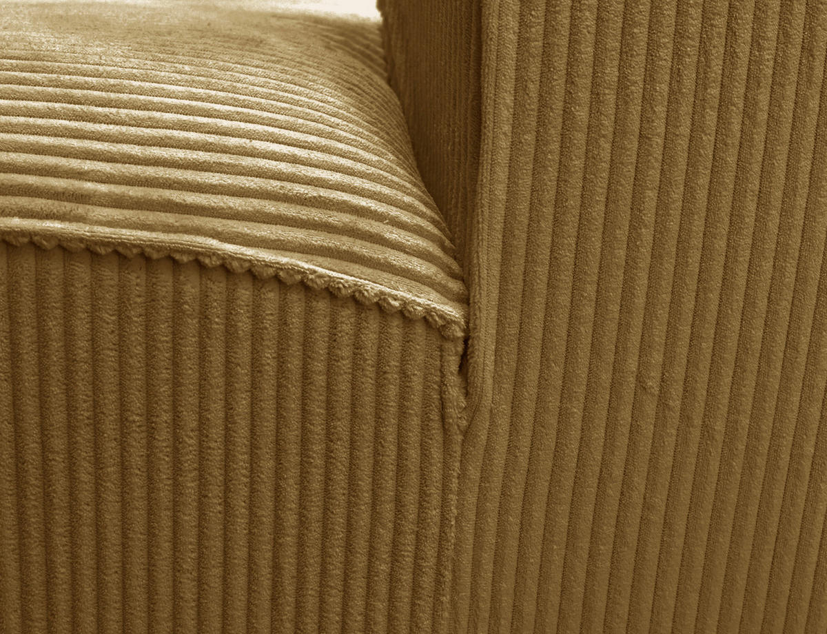 ECKSOFA ANTHONY in Cord Gelb  163/275 cm  - Gelb/Schwarz, Design, Kunststoff/Textil (163/275cm) - MID.YOU