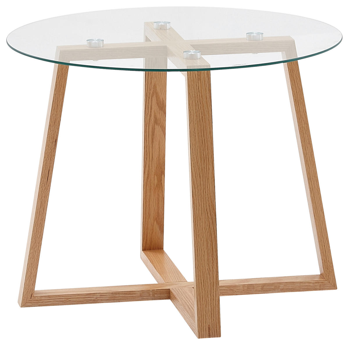 KLUB STOLIĆ smeđa  staklo  - boje hrasta/smeđa, Moderno, staklo/drvo (58/58/47cm) - MID.YOU