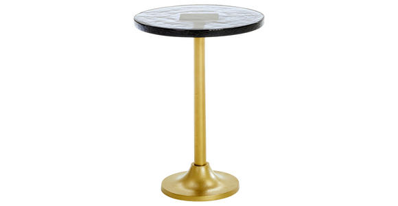 BEISTELLTISCH 37,5/37,5/49 cm Grau, Messingfarben rund  - Messingfarben/Grau, Design, Glas/Metall (37,5/37,5/49cm) - Ambia Home