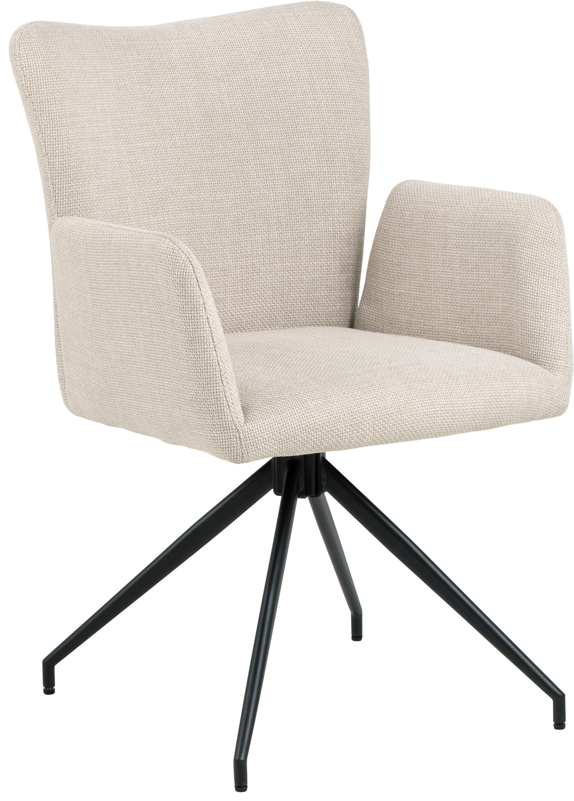 ARMLEHNSTUHL   Webstoff  - Beige/Schwarz, Modern, Textil/Metall (57,5/86/61,5cm) - MID.YOU