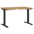 SCHREIBTISCH 120/80/72-118 cm  in Schwarz, Eichefarben  - Eichefarben/Schwarz, MODERN, Holzwerkstoff/Metall (120/80/72-118cm) - Novel