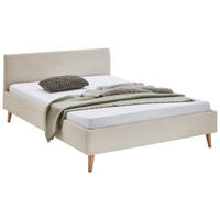 POLSTERBETT Beige 140/200 cm  - Eichefarben/Beige, Trend, Holz/Textil (140/200cm) - Boxxx