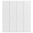DREHTÜRENSCHRANK 201/223/61 cm,  in Weiß, 4-türig  - Weiß, Basics, Holzwerkstoff/Metall (201/223/61cm) - Novel