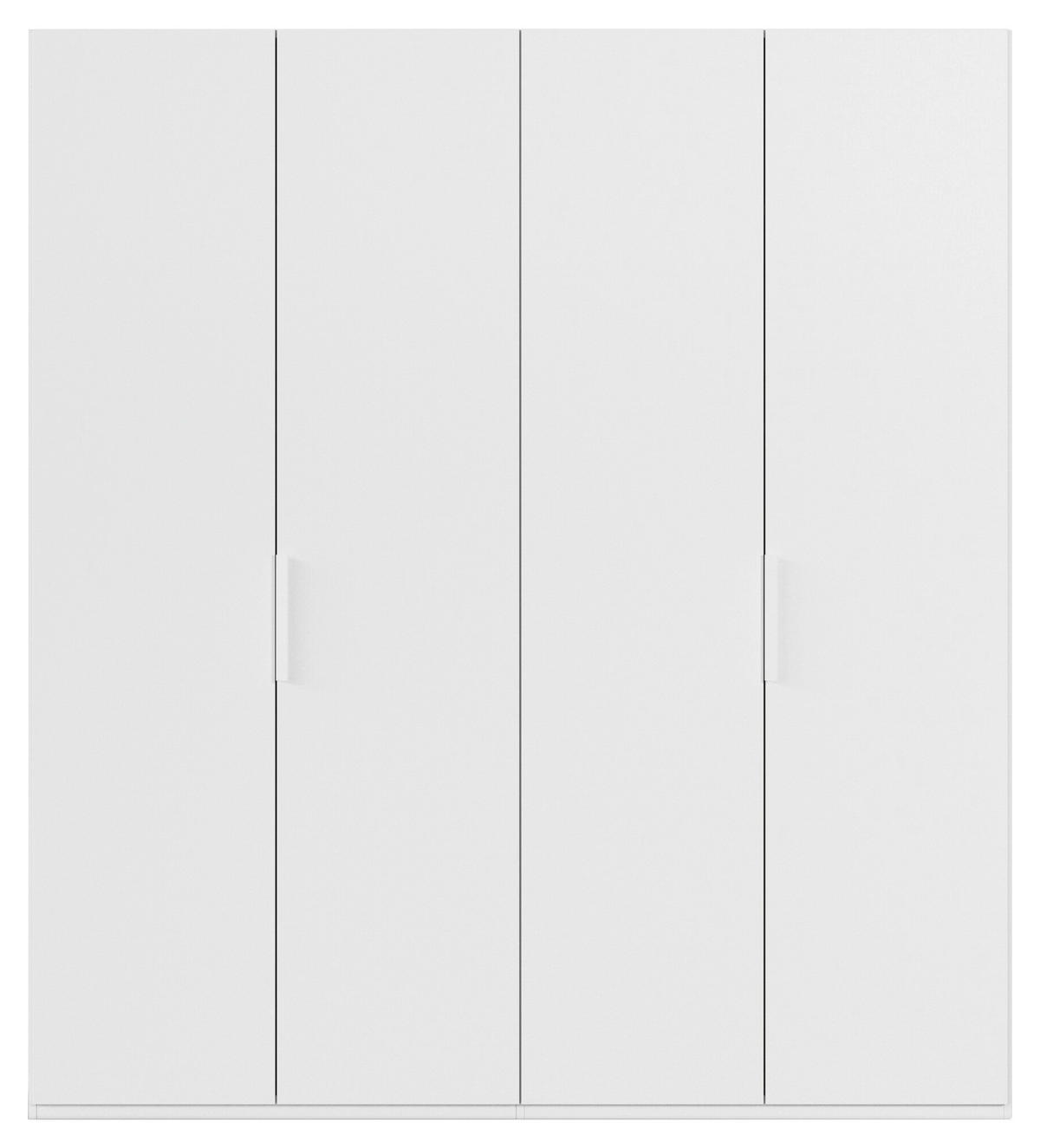 DREHTÜRENSCHRANK 201/223/61 cm,  in Weiß, 4-türig  - Weiß, Basics, Holzwerkstoff/Metall (201/223/61cm) - Novel