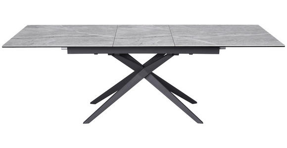 ESSTISCH in Metall, Glas, Keramik 180-230/90/76 cm - Schwarz/Grau, Design, Glas/Keramik (180-230/90/76cm) - Novel