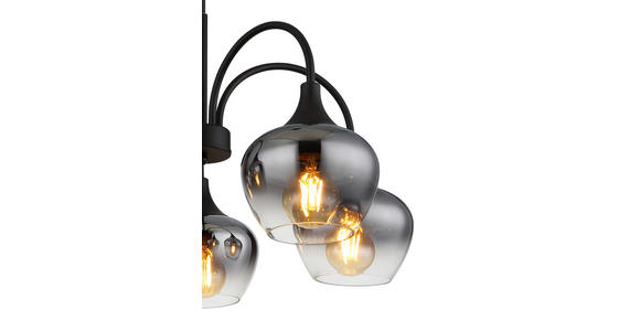 HÄNGELEUCHTE 55/120 cm  - Schwarz, MODERN, Glas/Metall (55/120cm) - Novel