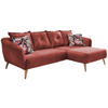 ECKSOFA  in Velours Multicolor, Koralle  277/162 cm  - Koralle/Buchefarben, MODERN, Holz/Textil (277/162cm) - Livetastic