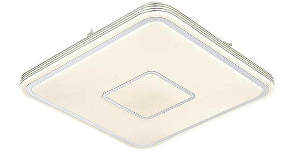 LED-DECKENLEUCHTE 43/43/6,5 cm - Chromfarben/Weiß, LIFESTYLE, Kunststoff/Metall (43/43/6,5cm) - Novel