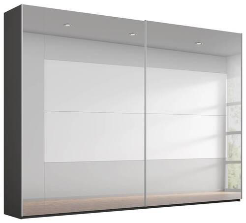 SCHWEBETÜRENSCHRANK 271/235/68 cm 2-türig Graphitfarben, Grau  - Graphitfarben/Grau, Design, Glas/Holzwerkstoff (271/235/68cm) - Xora