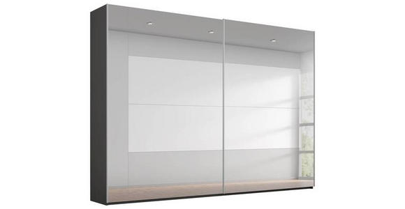 SCHWEBETÜRENSCHRANK  in Graphitfarben, Grau  - Graphitfarben/Grau, Design, Glas/Holzwerkstoff (271/235/68cm) - Xora