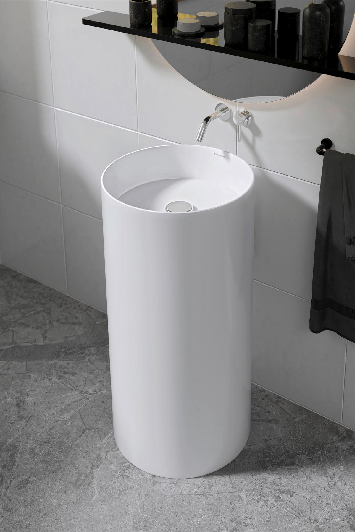 WASCHBECKEN 43,7/86,5/43,7 cm  - Weiß Hochglanz/Weiß, Basics, Stein (43,7/86,5/43,7cm) - Dieter Knoll