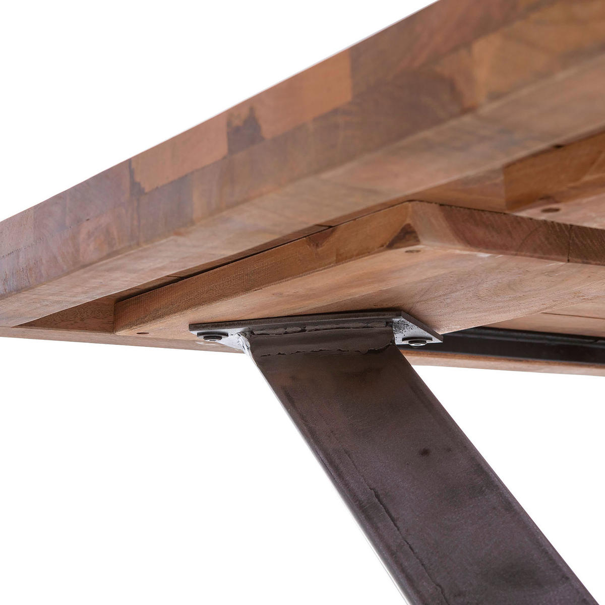 ESSTISCH in Metall, Holz 220/100/78 cm  - Schwarz/Naturfarben, MODERN, Holz/Metall (220/100/78cm) - Livetastic