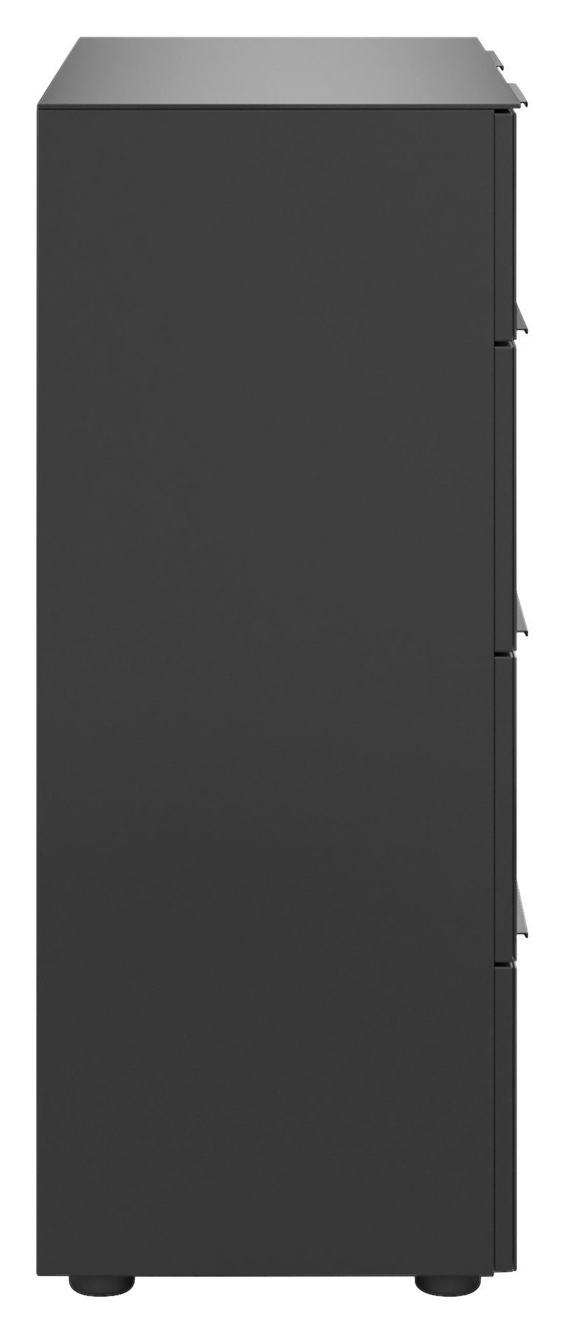KOMMODE Style  in 90/99/40 cm  - Anthrazit/Anthrazit Hochglanz, Basics, Glas/Holzwerkstoff (90/99/40cm)