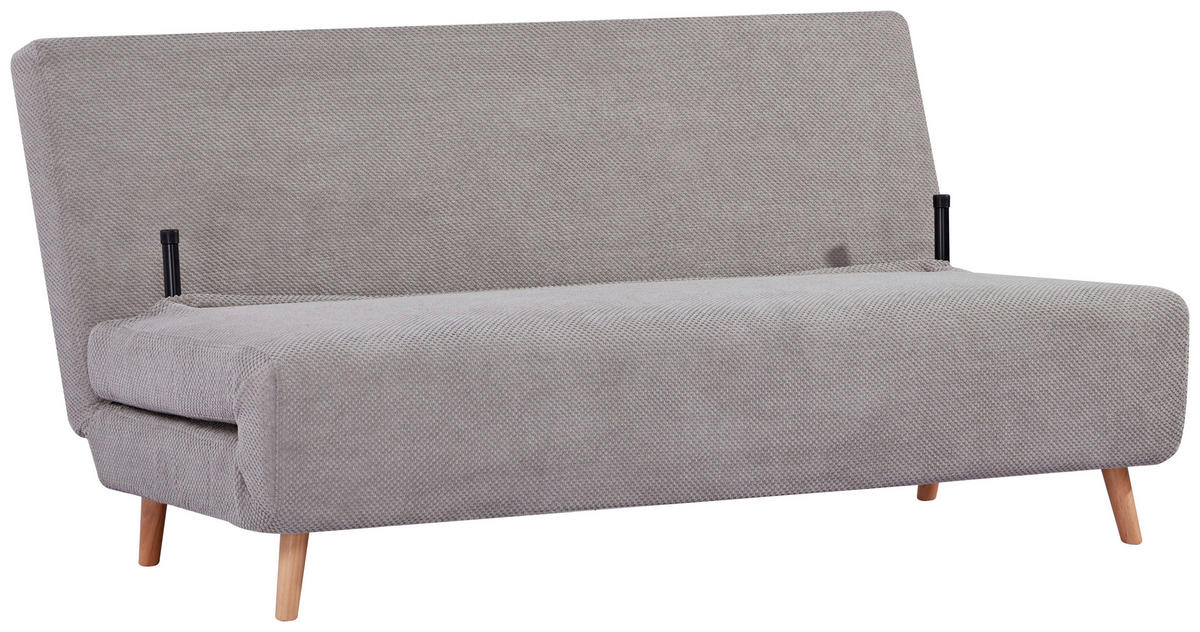 SCHLAFSOFA Cord Grau  - Naturfarben/Grau, MODERN, Holz/Textil (162/82/91cm) - MID.YOU