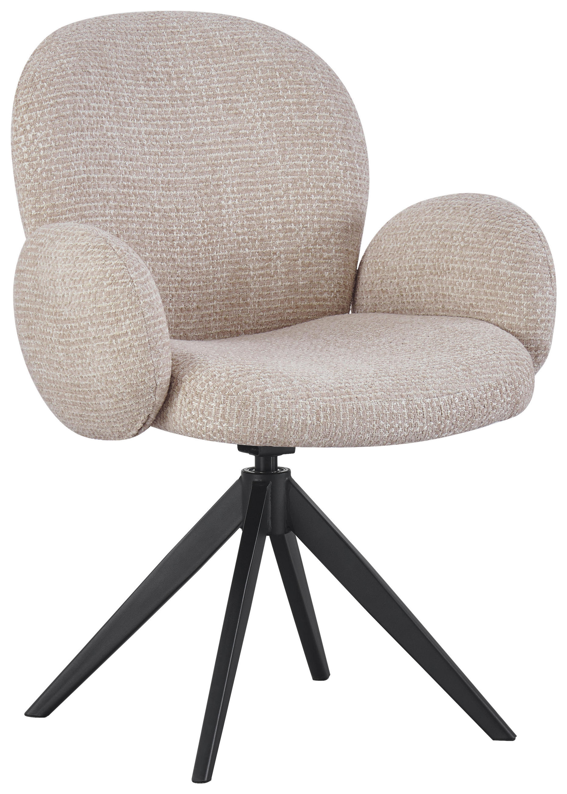 Scaun Cu Brațe din metal, textil, negru, taupe