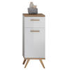 UNTERSCHRANK 35,5/89,5/33,0 cm   - Eichefarben/Weiß, Design, Glas/Holzwerkstoff (35,5/89,5/33,0cm) - Xora