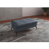 HOCKER in Leder Graublau  - Graublau/Schwarz, Konventionell, Leder/Metall (102/47/69cm) - Sit & More