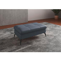 HOCKER in Leder Graublau  - Graublau/Schwarz, Konventionell, Leder/Metall (102/47/69cm) - Sit & More