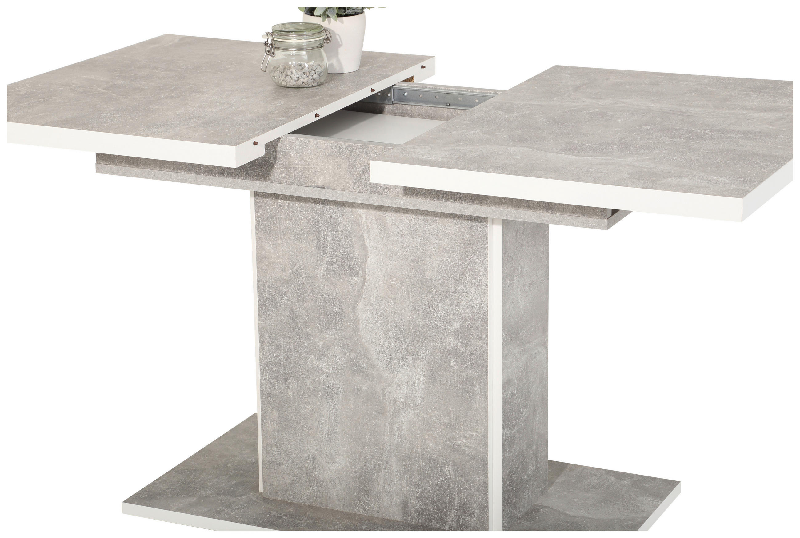 ESSTISCH Hellgrau rechteckig  ausziehbar  - Hellgrau, MODERN, Holzwerkstoff (120/80/76cm) - MID.YOU