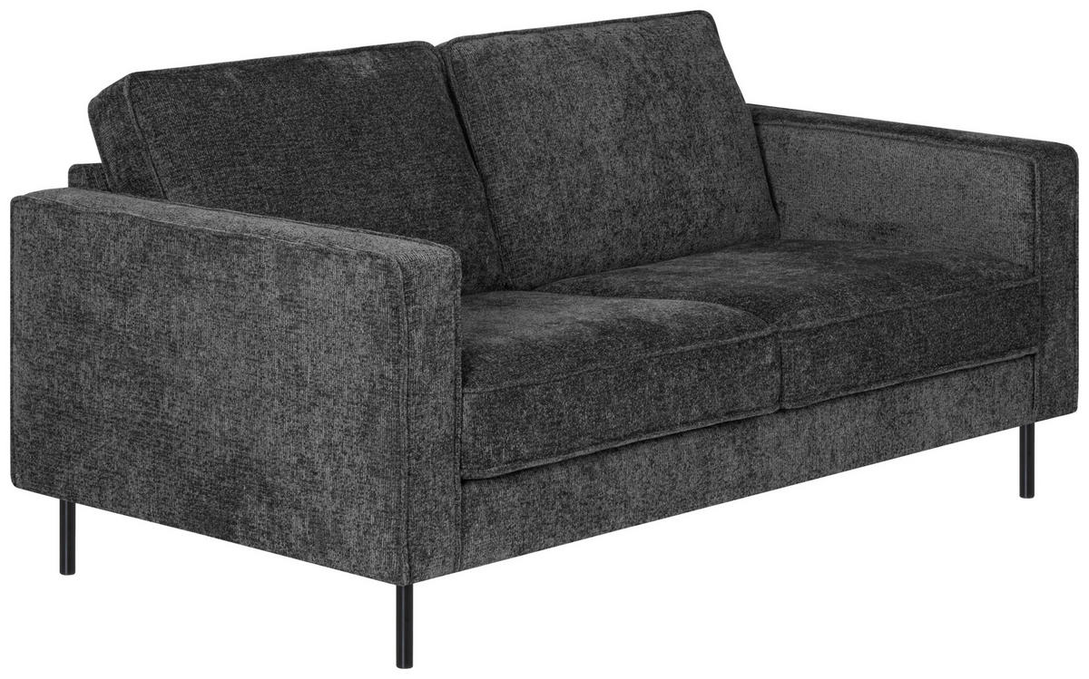 2-SITS SOFFA i textil antracit  - svart/antracit, Klassisk, metall/textil (164/81/90cm) - Hom`in