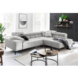 ECKSOFA in Cord Grau  - Schwarz/Grau, Design, Textil/Metall (321/216cm) - Hom`in