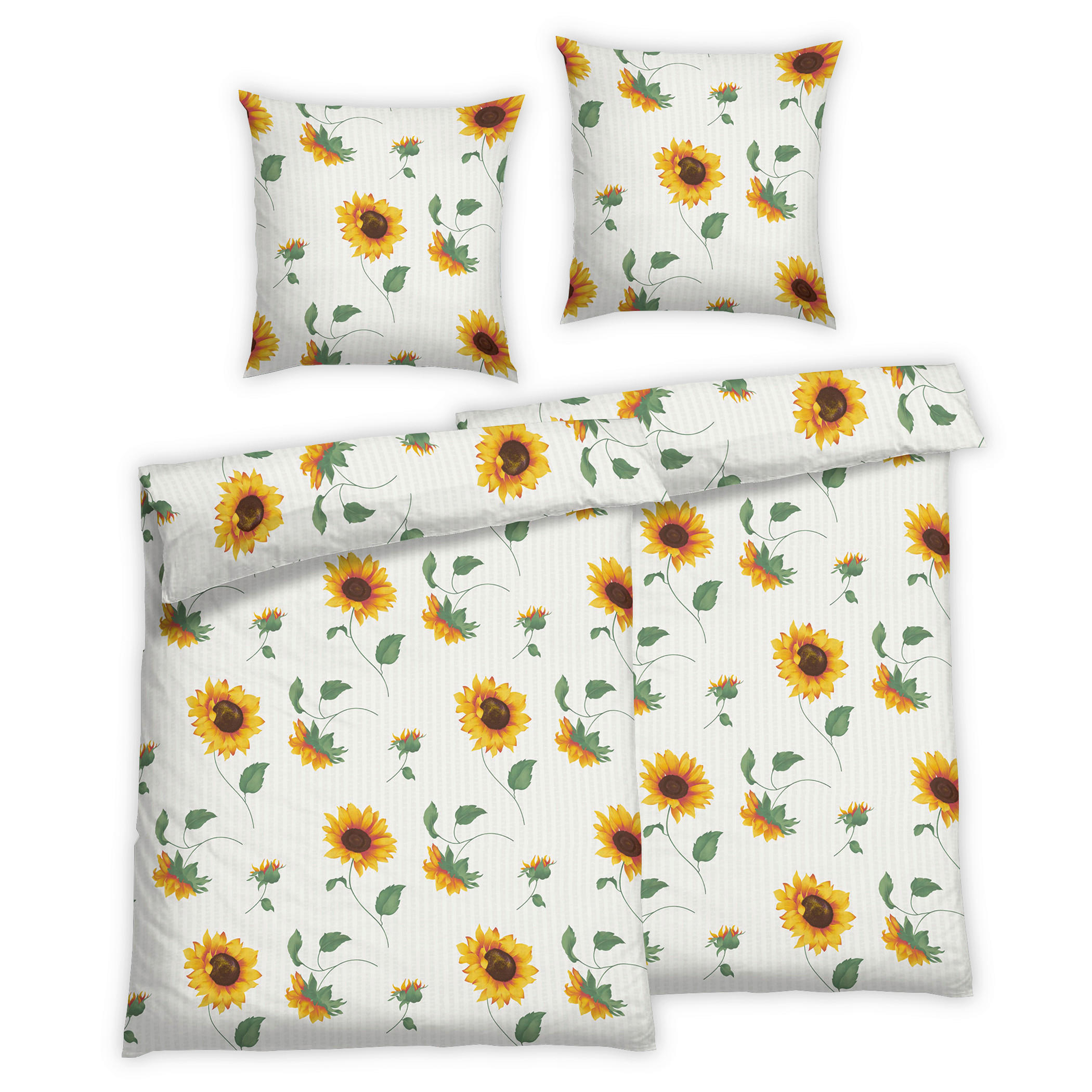 BETTWÄSCHE 4-teilig Seersucker 135/200 cm  - Gelb, Basics, Textil (135/200cm) - Florella